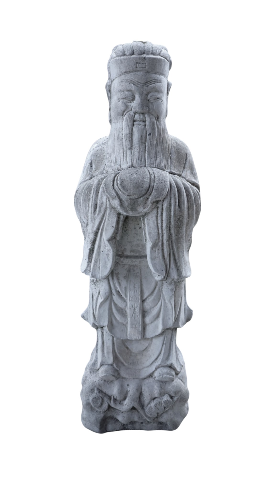Vintage concrete Chinese Emperor garden statue (1 of 4)