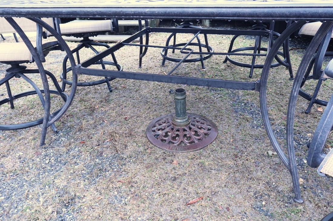 Quality 10pc Sunbrella high top patio set w/lazy susan - 4