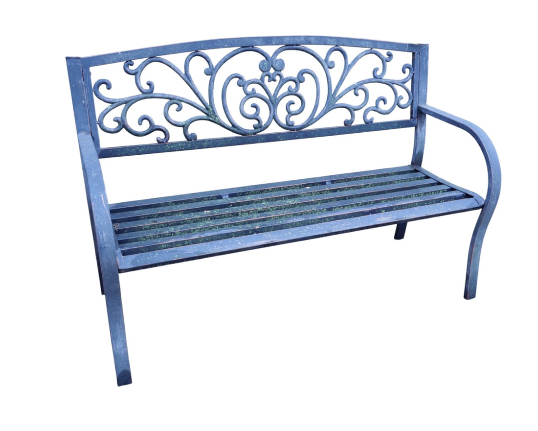 Quality garden distressed copper bronze finish bench (1 of 6)