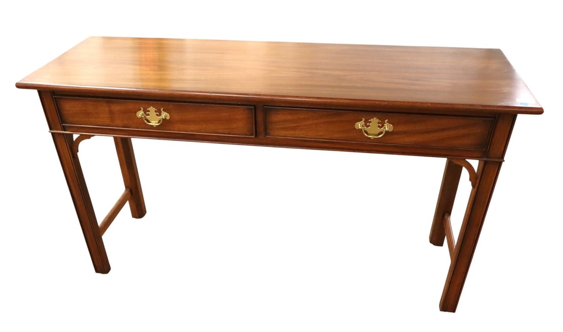 Henkel Harris solid walnut 2 drawer console table (1 of 8)