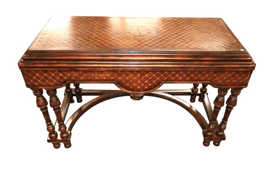 Impressive John Richards 8 leg inlaid console table (1 of 9)