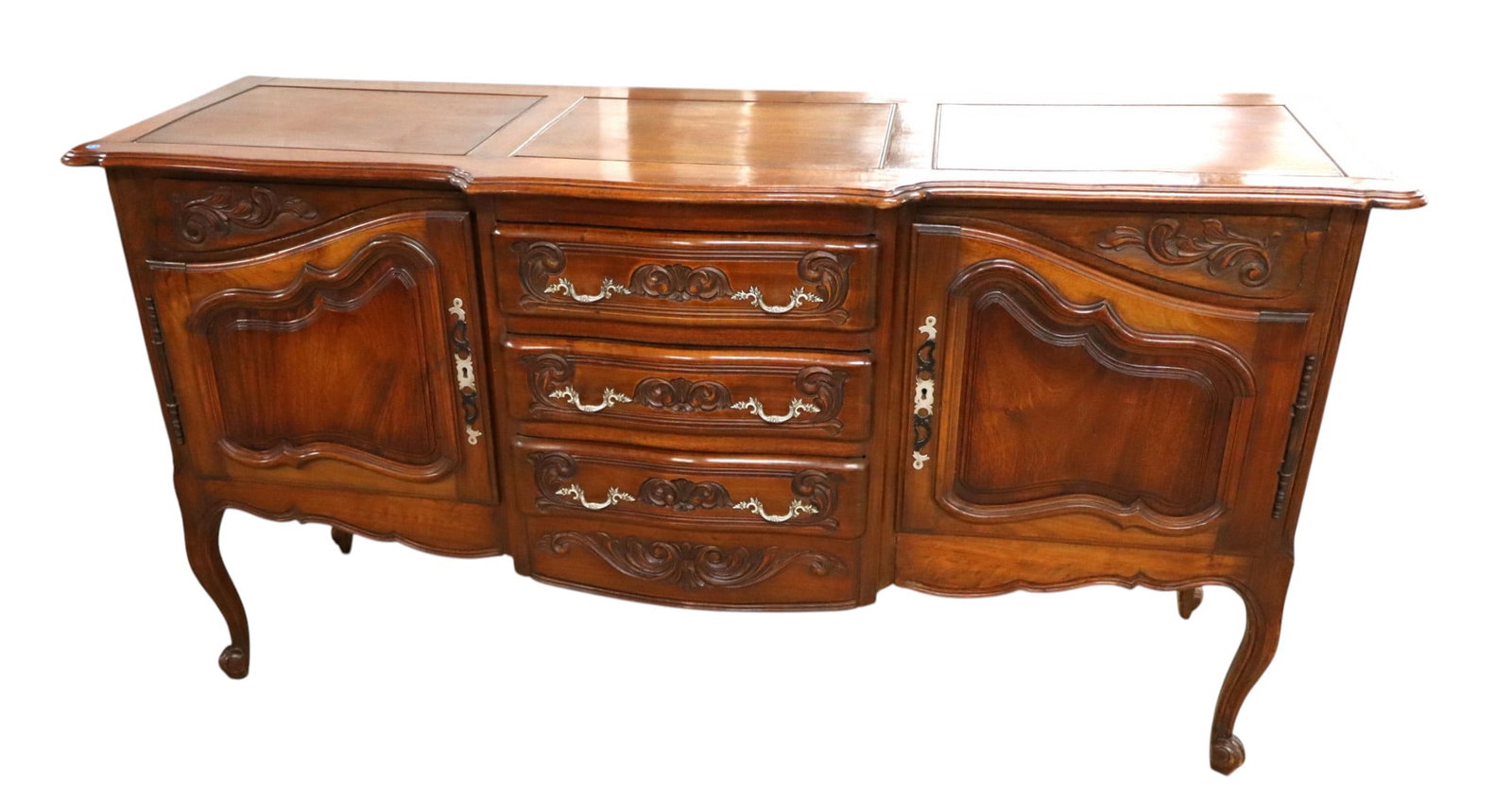 Antique country French solid mahogany buffet (1 of 8)