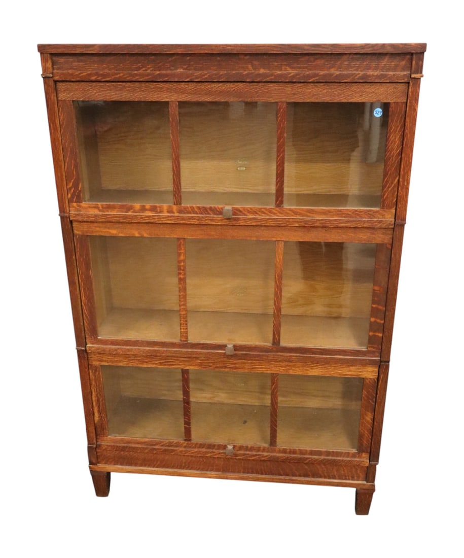 Antique mission oak Macey's 3 stack barrister bookcase (1 of 7)