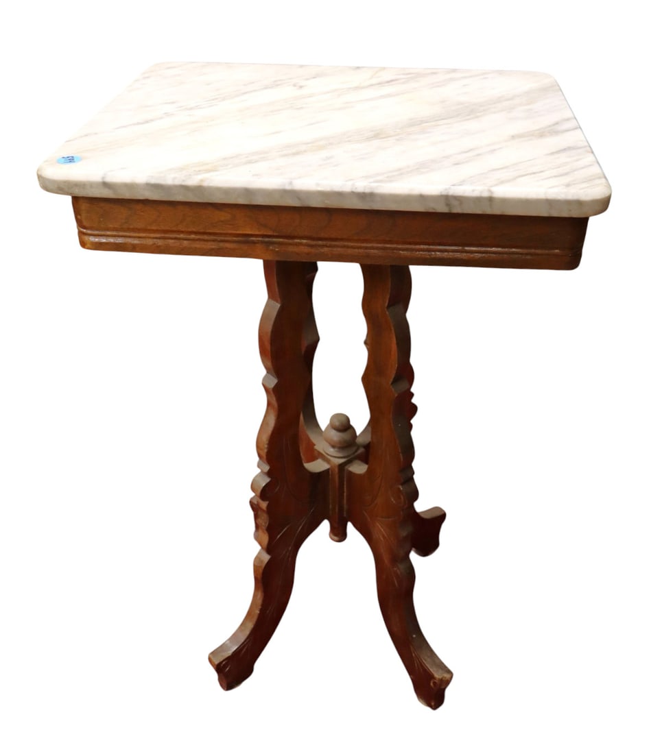 Antique Victorian MT and walnut table - original finish (1 of 5)