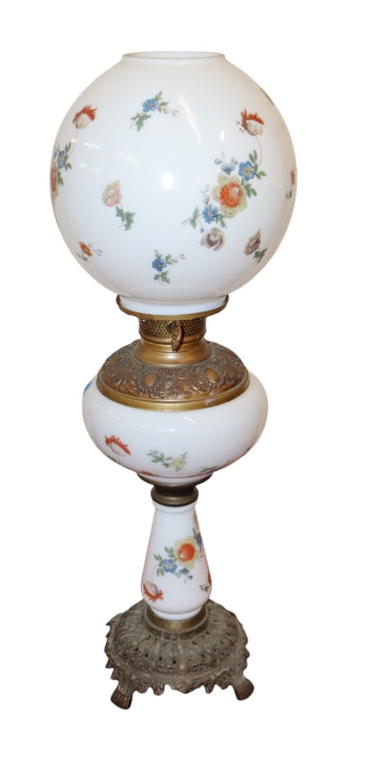 Antique Gone with the Wind lamp - converted to electric (1 of 4)