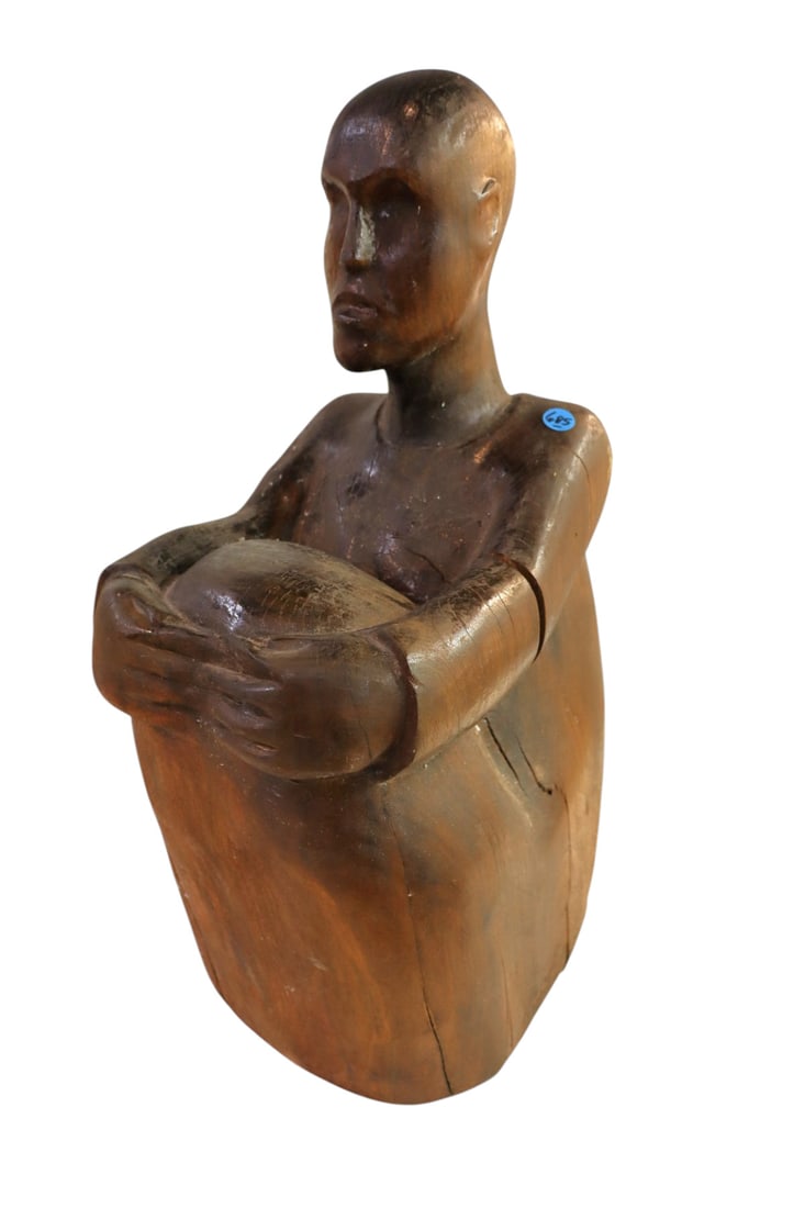 Mid Century solid wood sculpture sg Napolitan O (1 of 7)