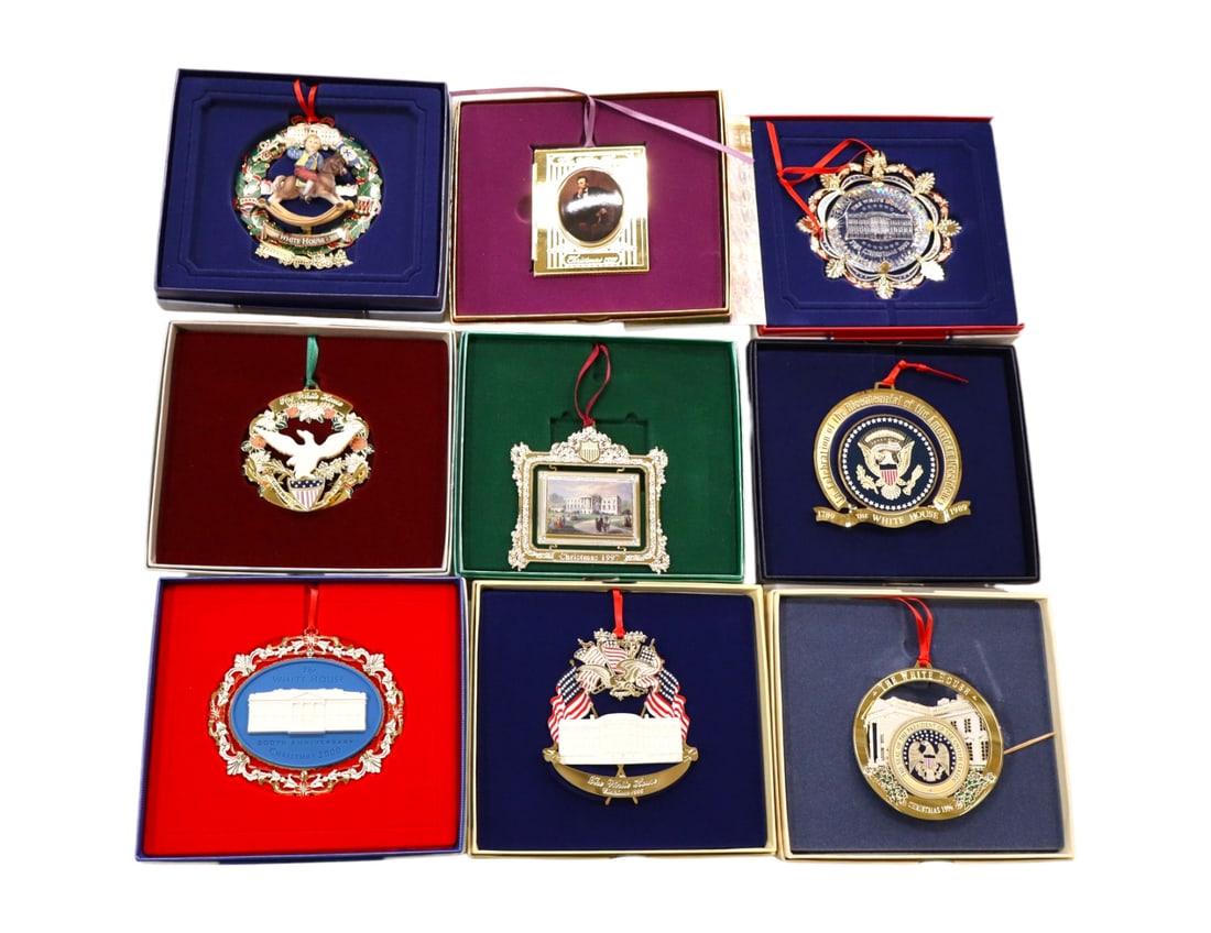 9 Historical Assoc. White House Christmas ornaments in original boxes (1 of 12)