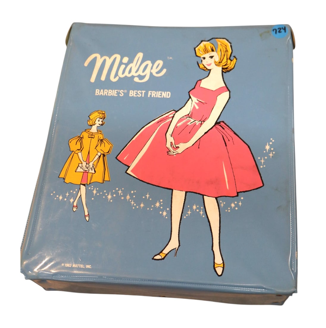 3 vintage Mattel Barbie and Midge dolls & case ca.1960s. (1 of 5)