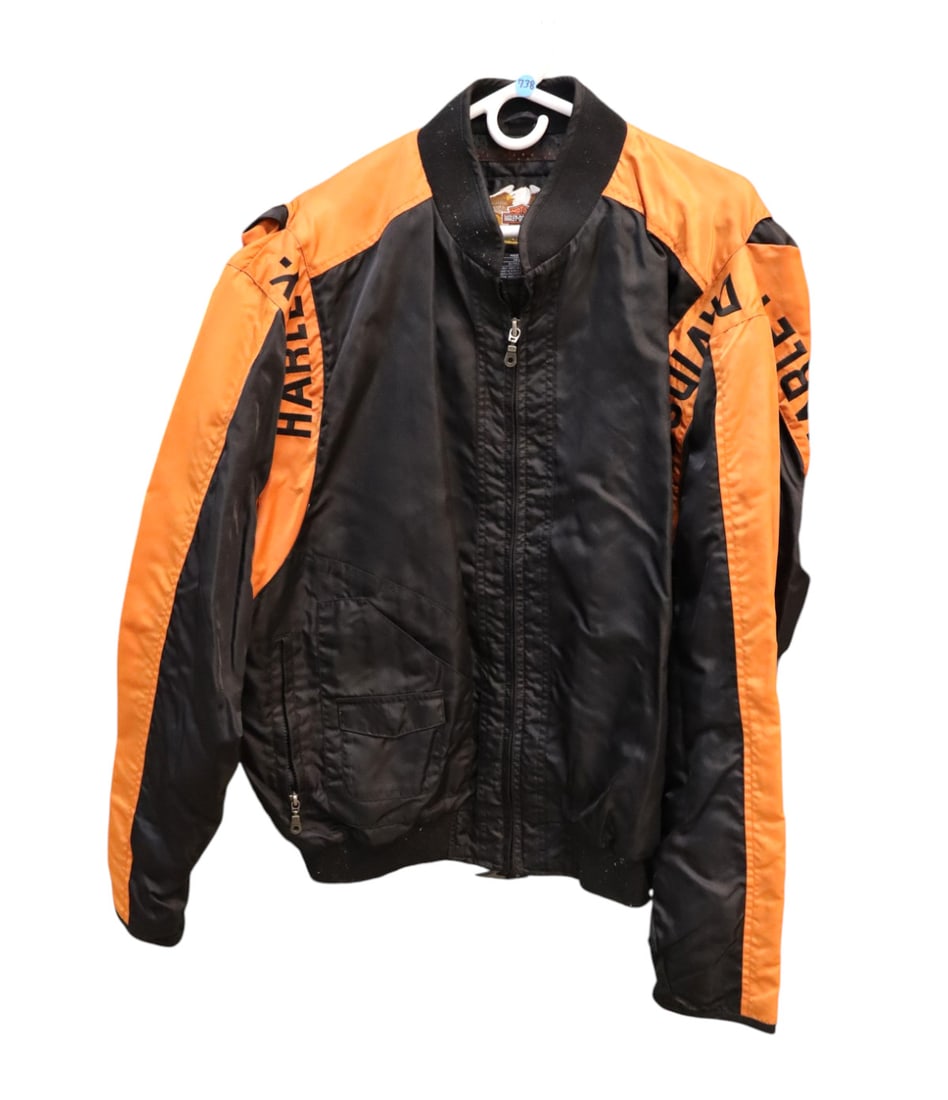Vtg Authentic Harley Davidson orange black jacket XXL (1 of 5)