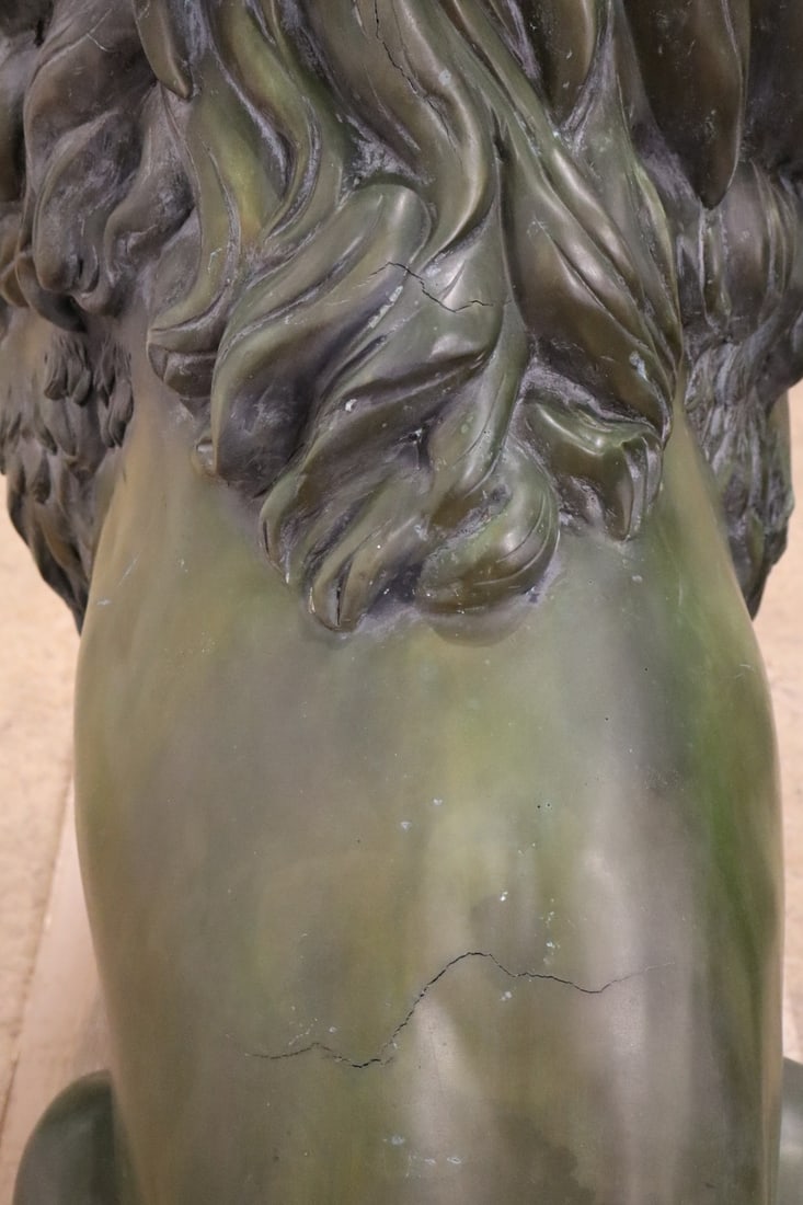 Impressive PAIR Life-Size Bronze Lions - 16
