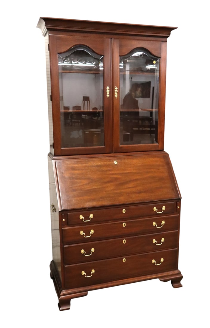 Henkel Harris secretary desk with bookcase top (1 of 20)