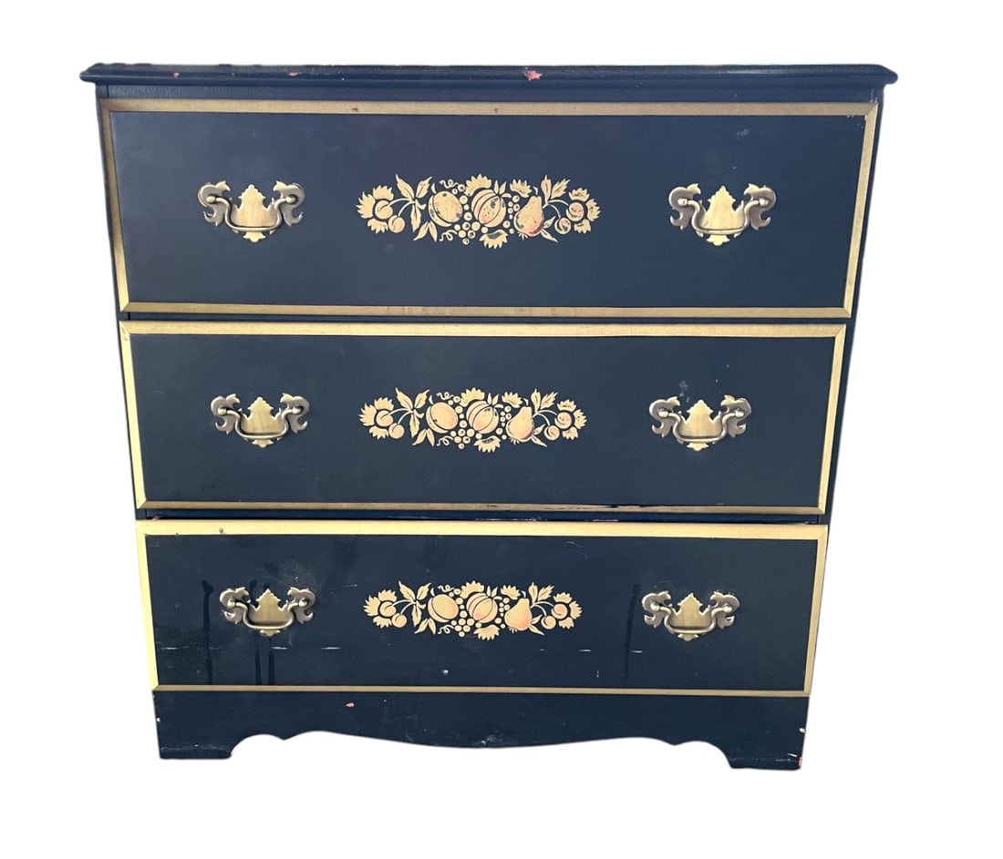 Hitchcock style paint decorated stenciled chest (1 of 6)