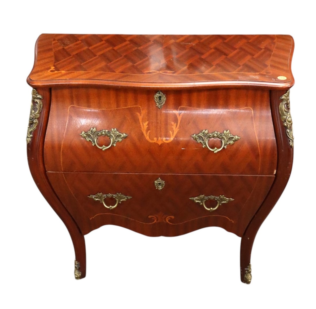 French inlaid bombay chest with bronze accents (1 of 10)
