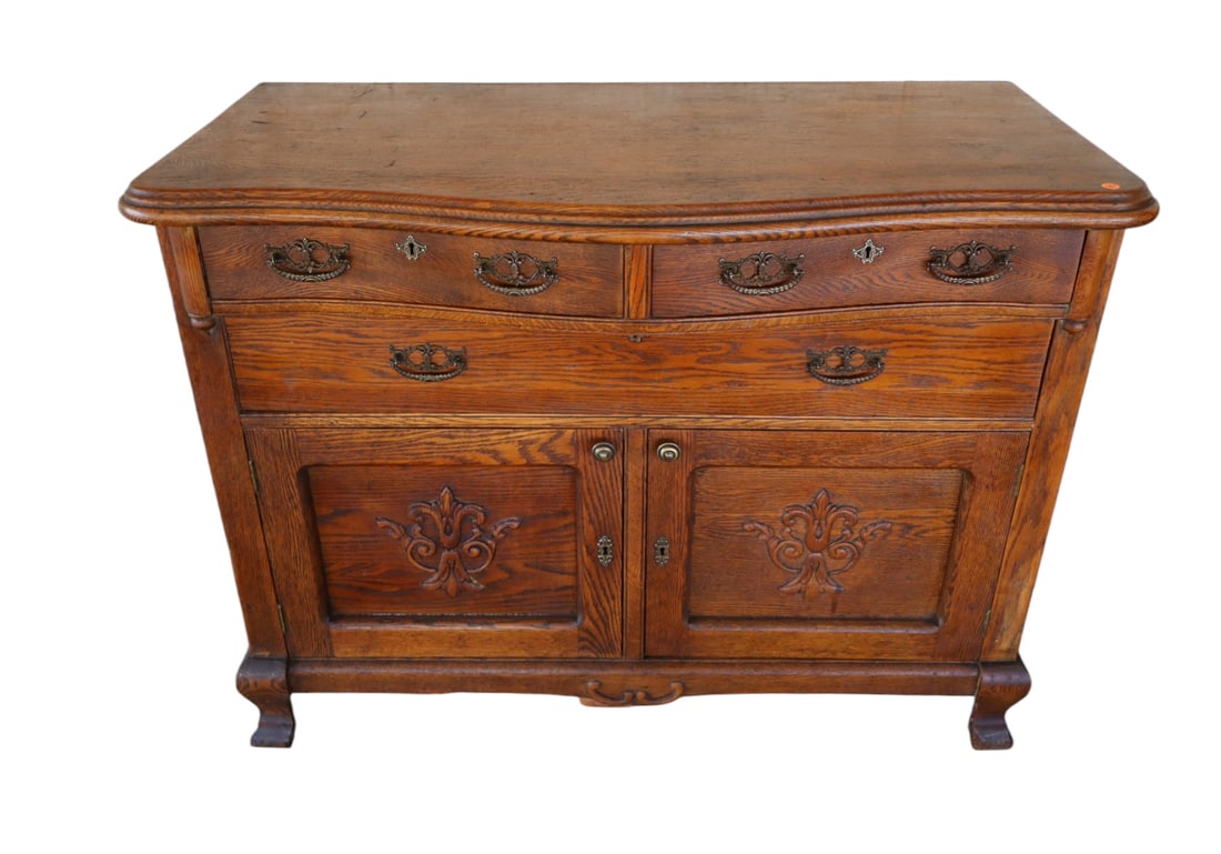 Antique solid top buffet - original finish (1 of 8)