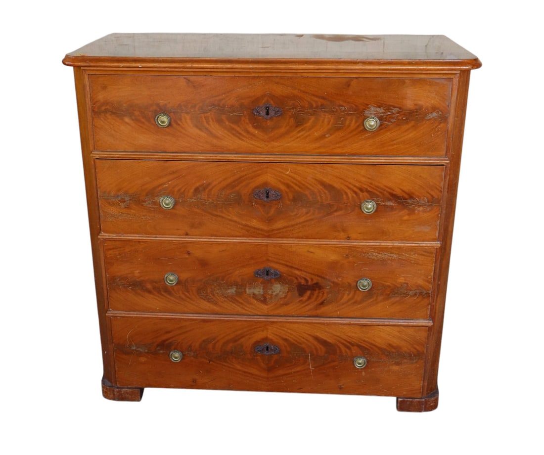 Antique burl butler?s secretary chest with desk (1 of 10)