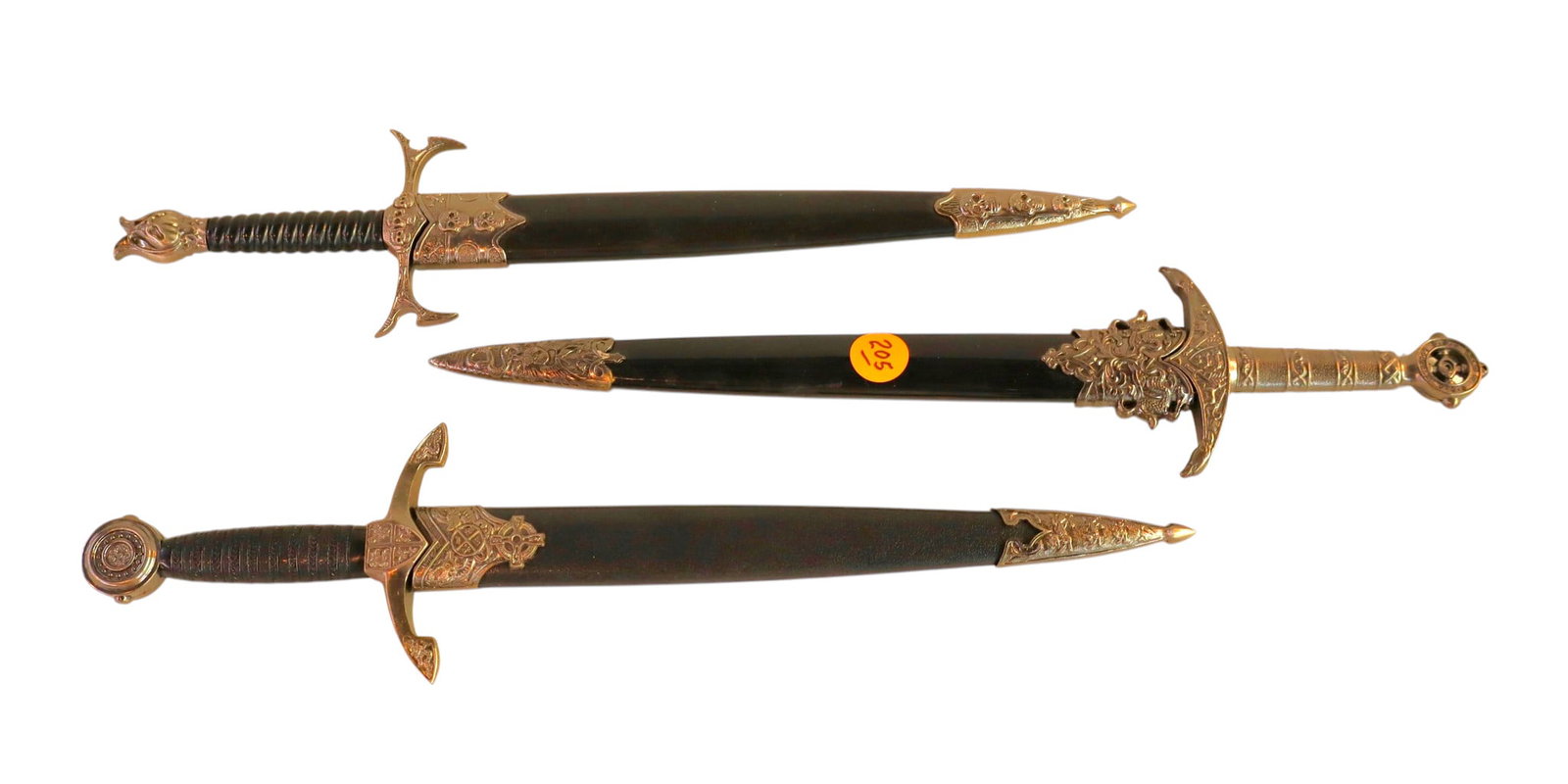 3 contemporary decorative daggers with sheaths (1 of 6)