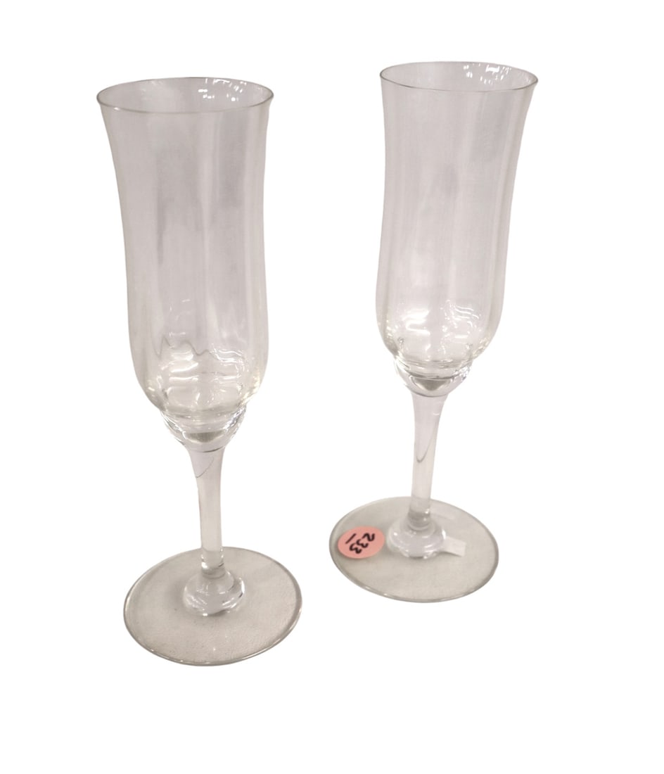 2 Baccarat crystal champagne stemware glasses (1 of 3)