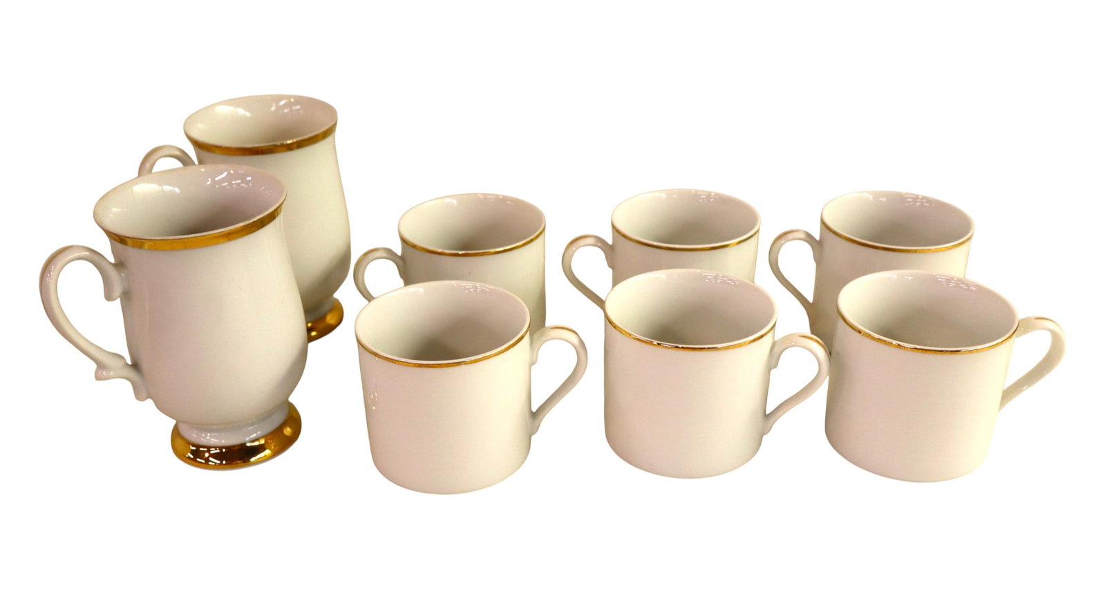 8pc: 6 Pottery Barn coffee cups, 2 Sheffield coffee cups (1 of 3)