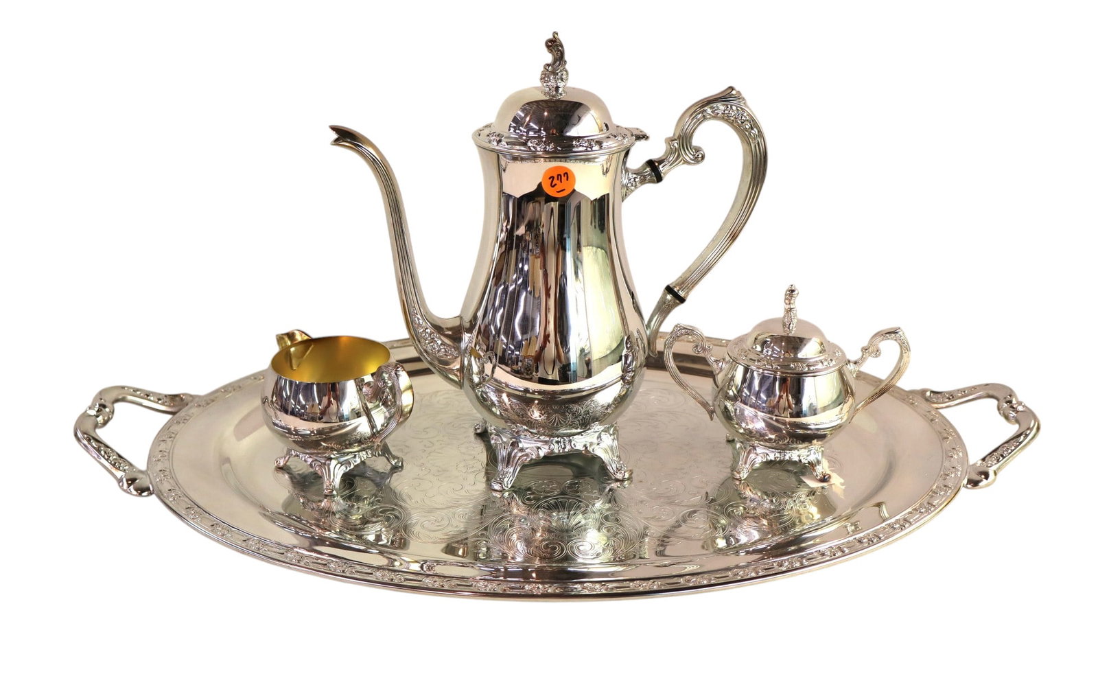 4 piece silverplate tea set Oneida: 4 piece silverplate tea set Oneida