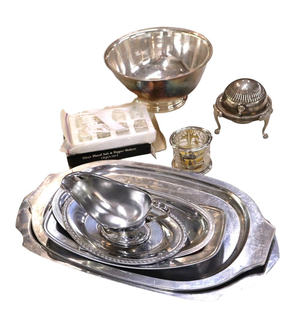 10 pieces of vintage chrome and silverplate items (1 of 6)