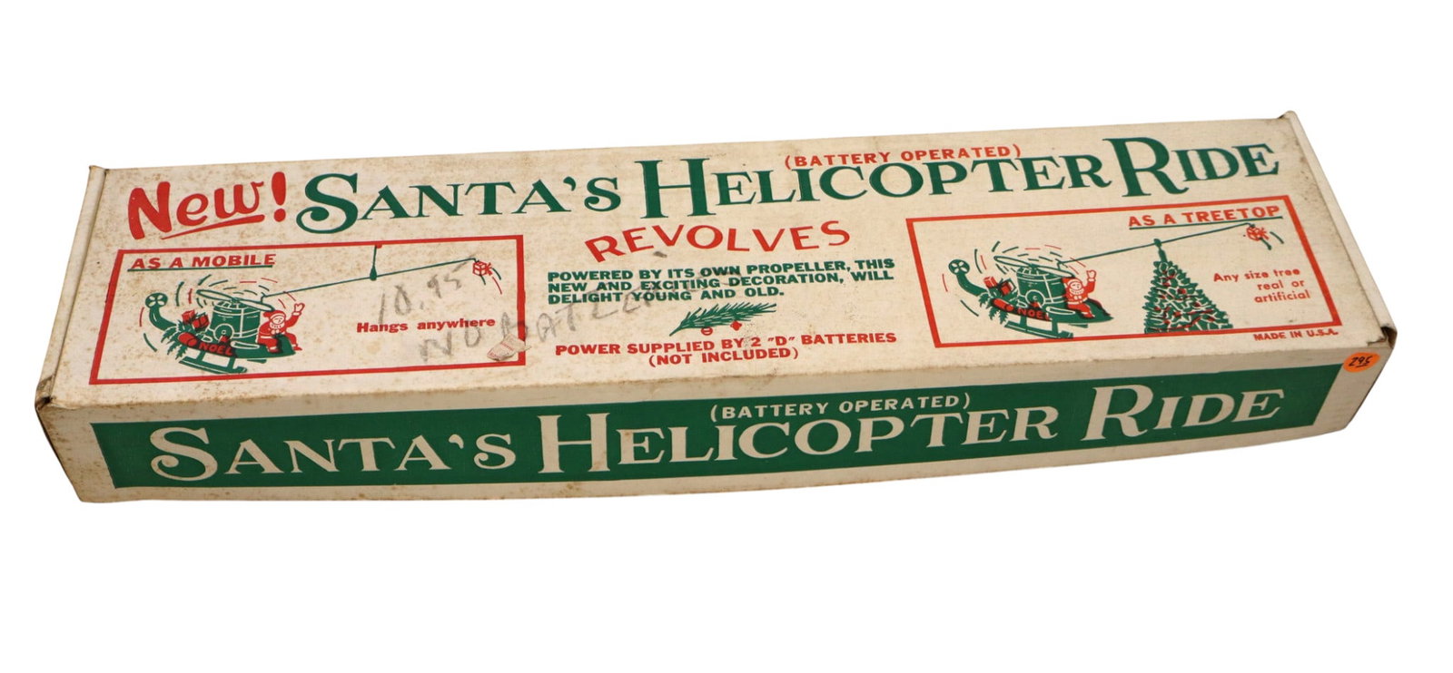 Antique Christmas Tree Topper Santas Helicopter Ride in the Box. (1 of 6)