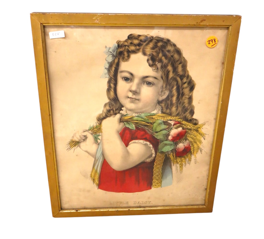 Antique Little Daisy print in frame: Antique Little Daisy print in frame. 15"h x 13"w