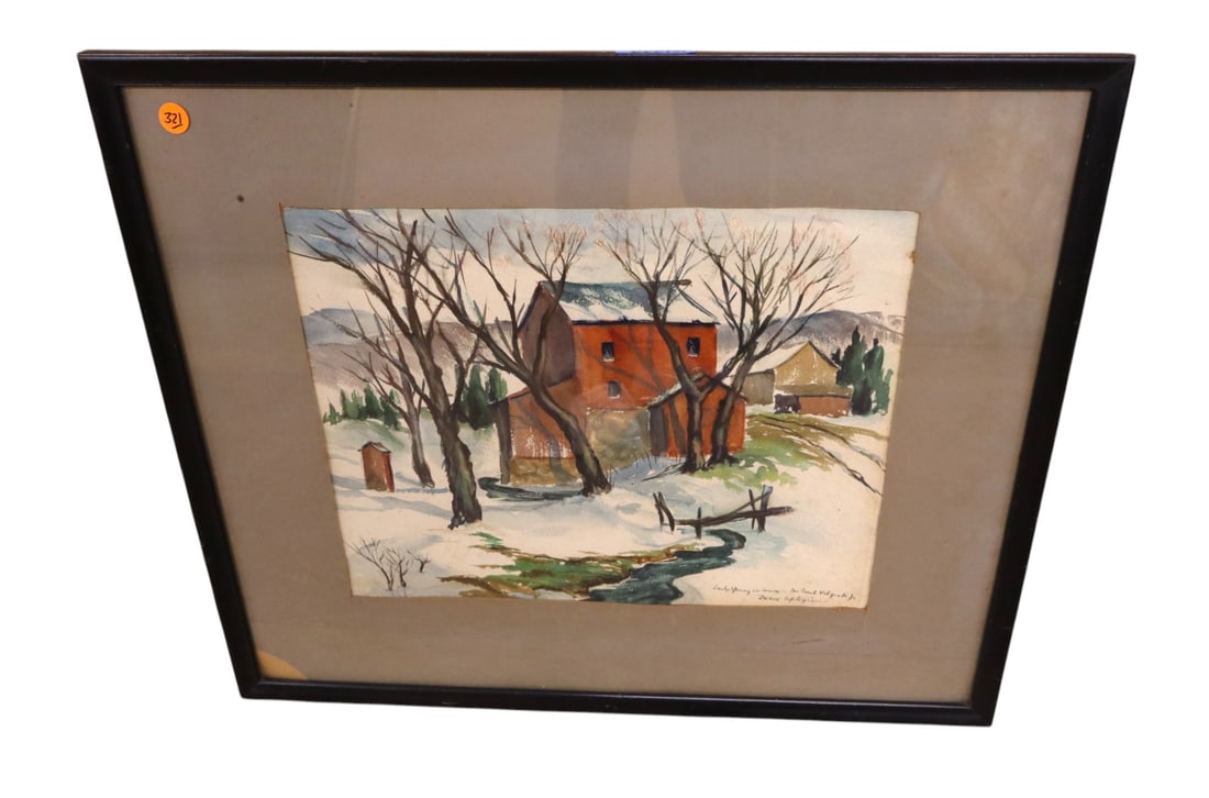 Antique water color style print sg Eeane Uptegrove Titled Early Spring in Sussex (1 of 4)