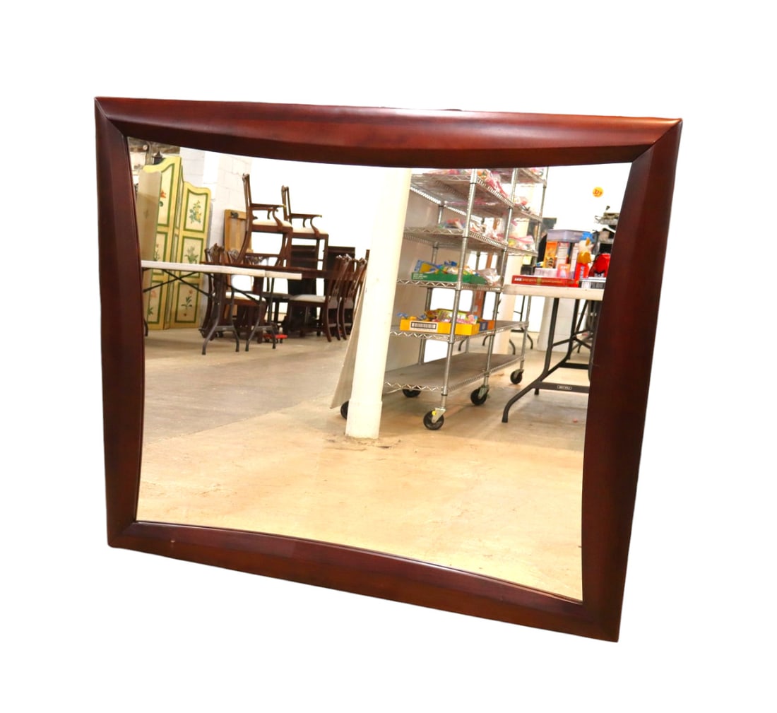 Mahogany framed accent mirror in original finish: Mahogany framed accent mirror in original finish in good condition. 39.5"h x 45"w