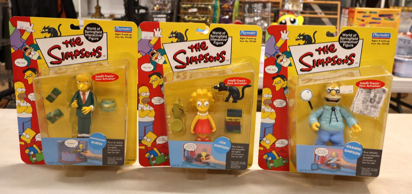 3 Vintage Playmate Toys The Simpsons action figures: Lisa Simpson, Grandpa Simpson & McGomery Burns: 3 Vintage Playmate Toys The Simpsons action figures: Lisa Simpson, Grandpa Simpson & McGomery Burns new in boxes