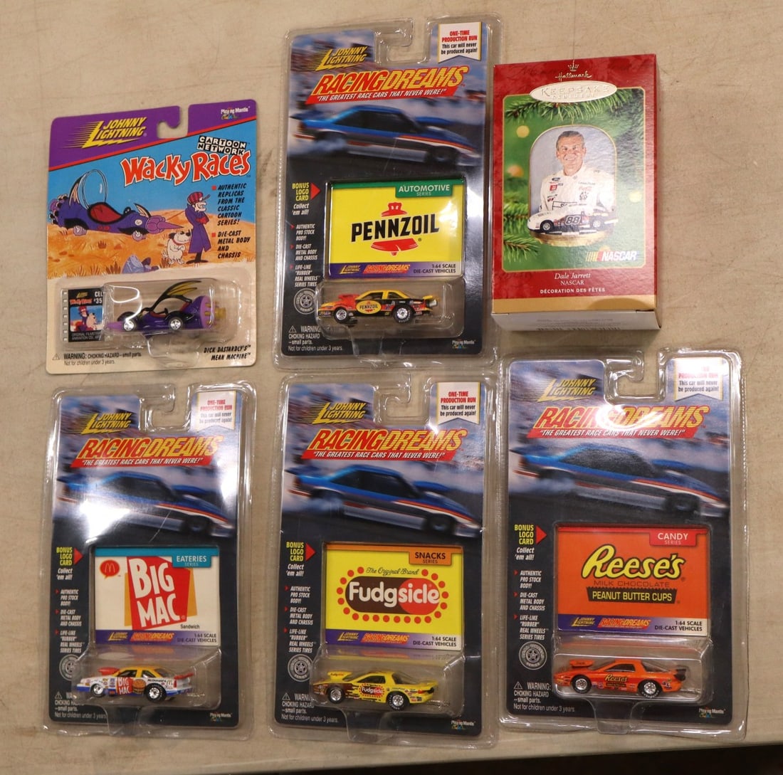 Vintage 6 pieces lot: 5 Johnny Lighting Racing Dreams & Naskar Hallmark Keepsake Ornament new in (1 of 4)