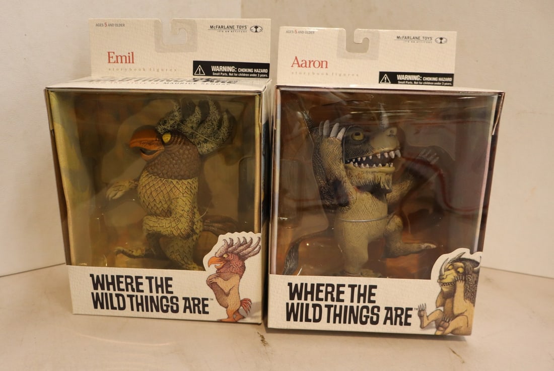2 Vintage McFarland Toys Where the Wild Things Are from the Story Aaron and Emil in original: 2 Vintage McFarland Toys Where the Wild Things Are from the Story Aaron and Emil in original packaging