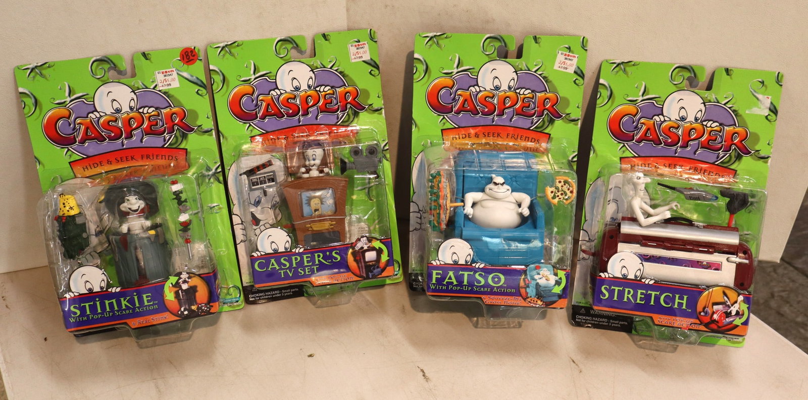 4 vintage Casper Hide N Seek Friends action figures in original packaging (1 of 2)
