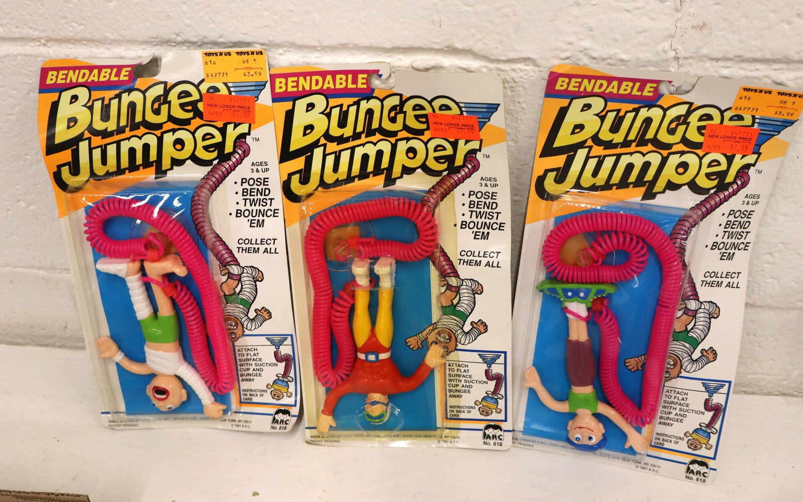 3 vintage bendable Bungee Jumper(s) in original packaging (1 of 2)
