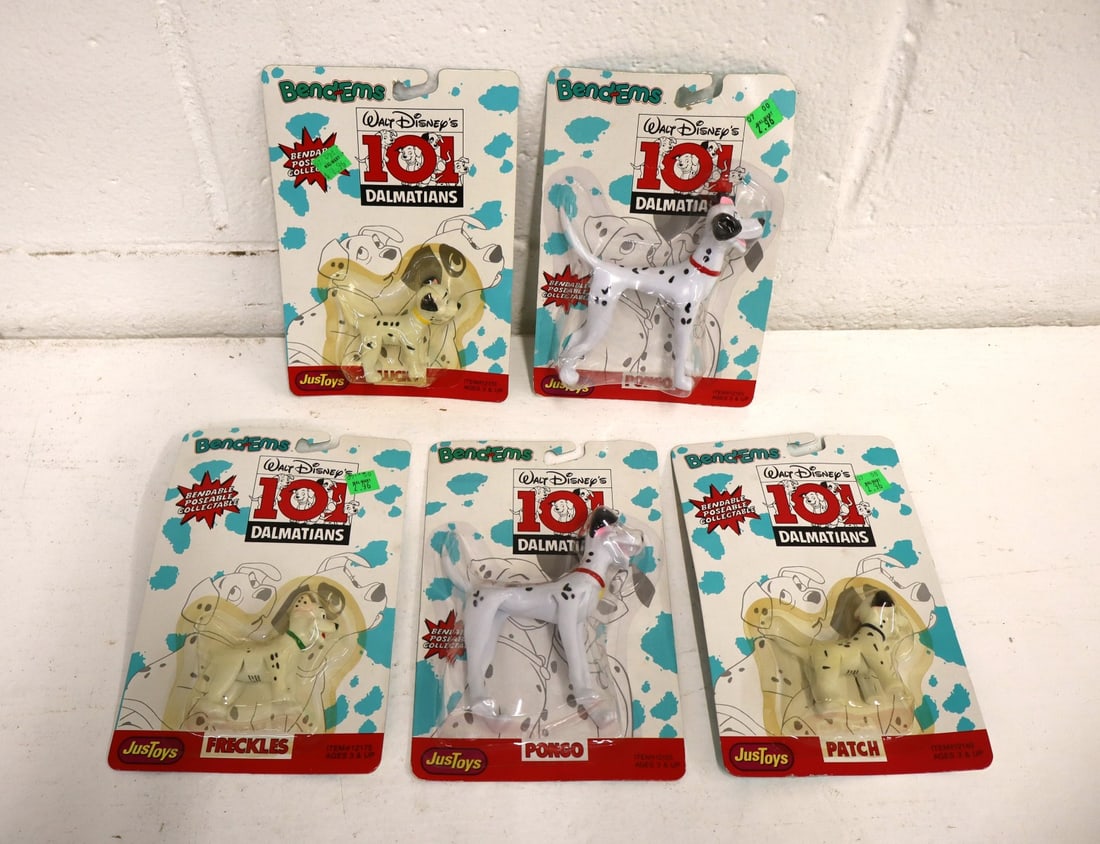 5 vintage bendables Walt Disney 101 Dalmations in original packaging (1 of 2)