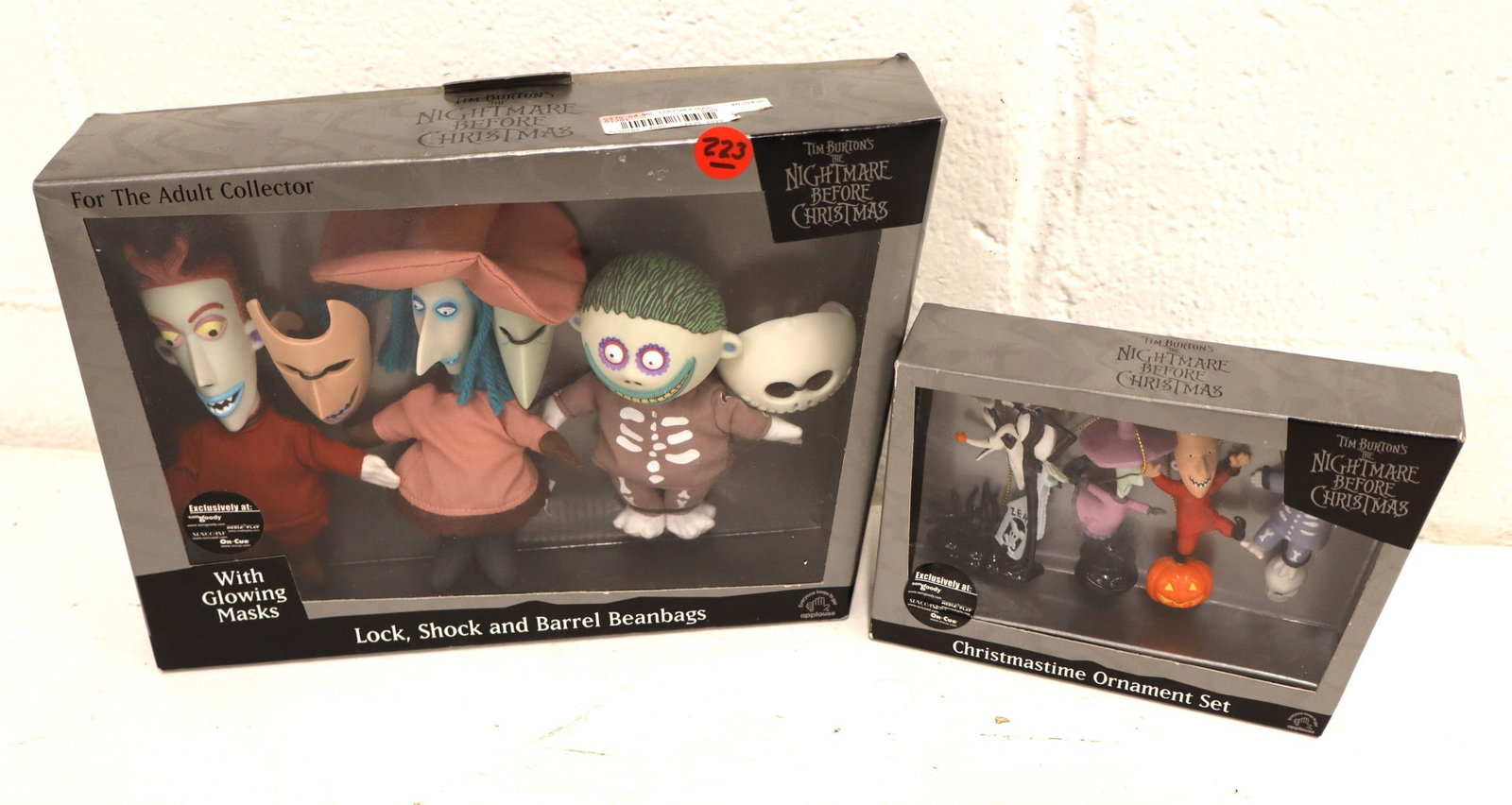 2 vintage Tim Burtons The Nightmare Before Christmas Lock Shock and Barrel Beanbag sets in original (1 of 2)