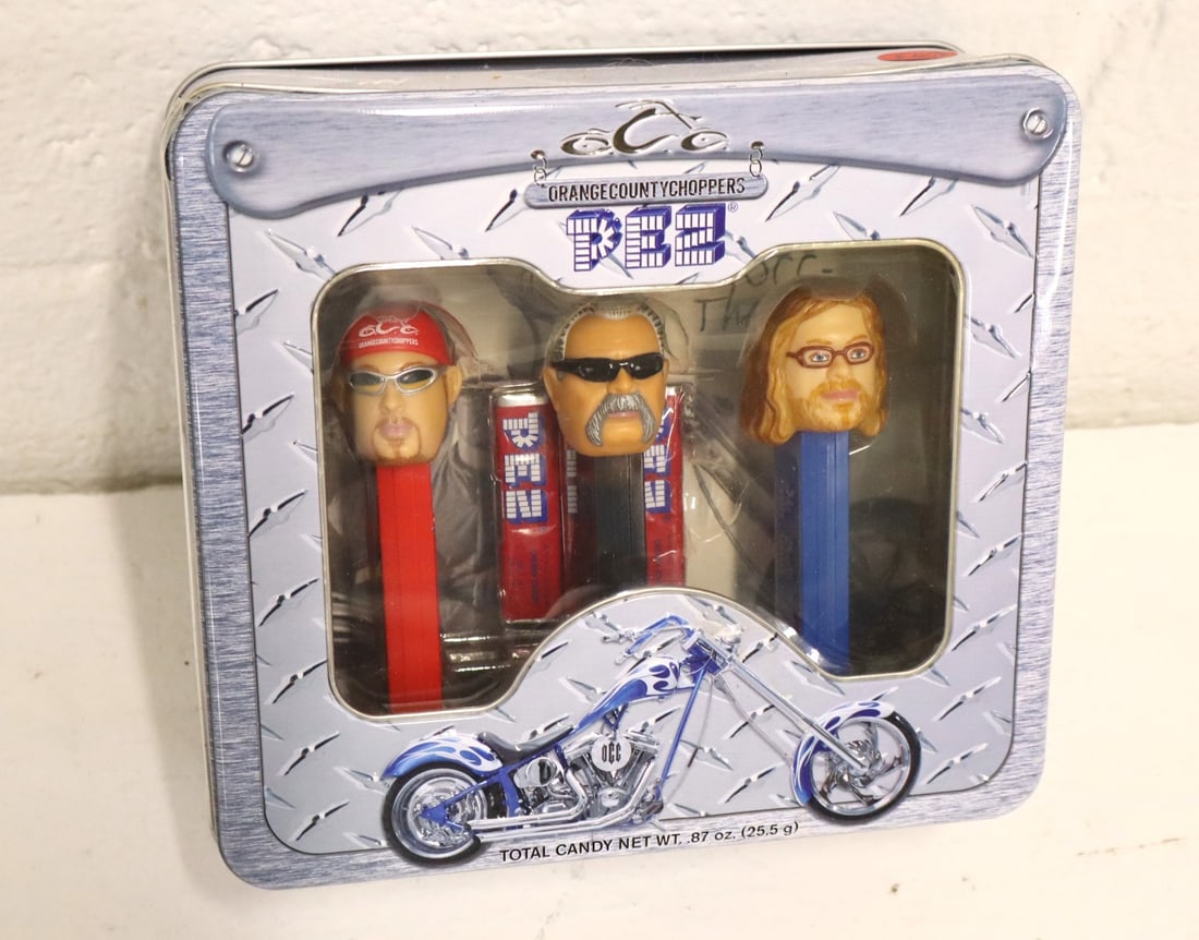 Vintage limited edition Orange County Choppers PEZ in tin gift set - factory sealed: Vintage limited edition Orange County Choppers PEZ in tin gift set - factory sealed