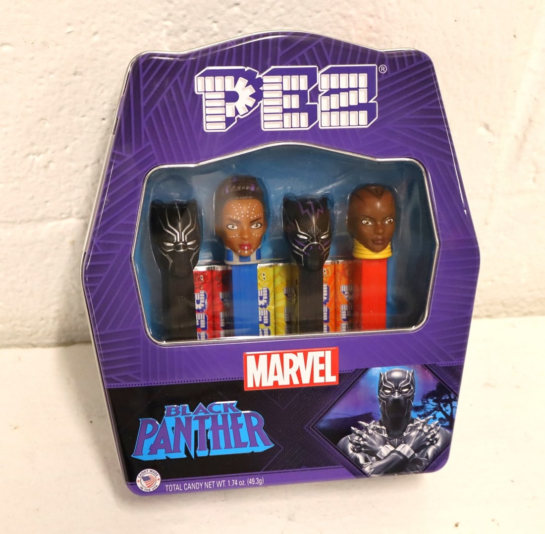 Vintage PEZ limited edition Marvel Black Panther in tin gift set - factory sealed: Vintage PEZ limited edition Marvel Black Panther in tin gift set - factory sealed