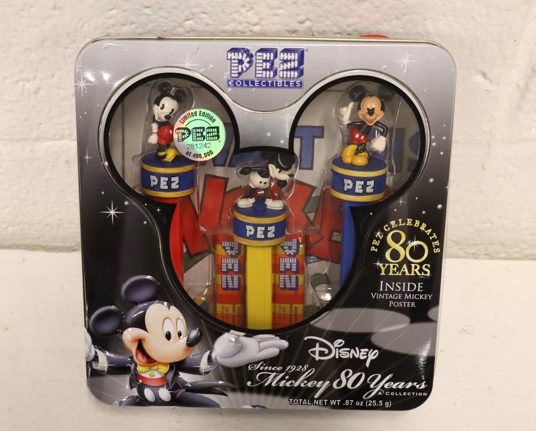 Vintage Walt Disney Mickey Mouse 80 years limited edition PEZ in collectible tin factory sealed (1 of 2)
