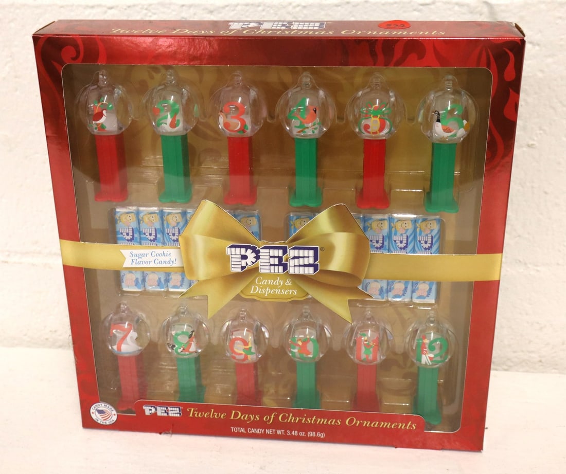 Vintage Twelve Days of Christmas PEZ ornaments limited edition in factory sealed box (1 of 3)