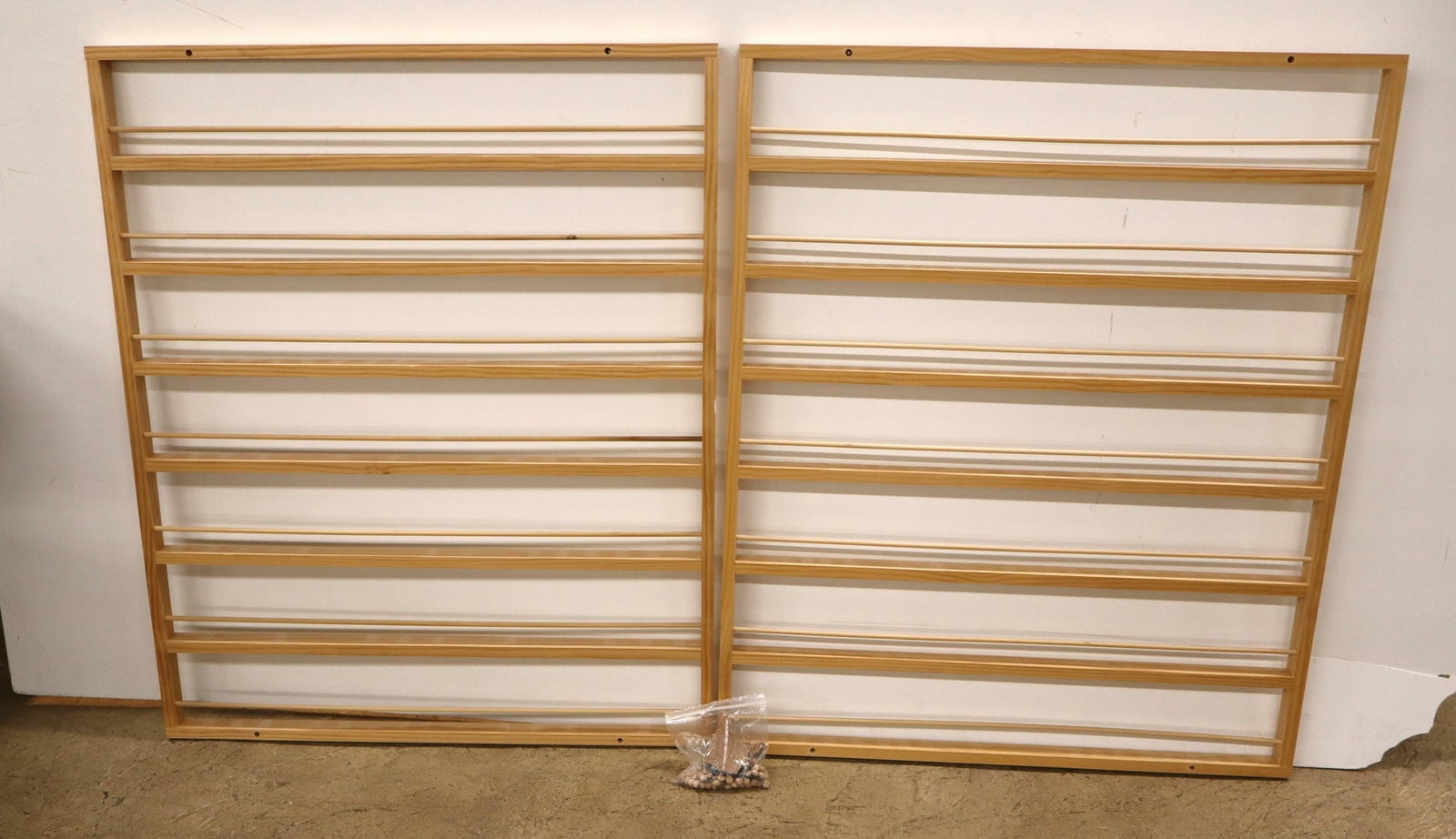 2 PEZ hanging custom made display racks 43"h x 35.5"w x 1.5"d and each shelf is 5.25" high (1 of 2)