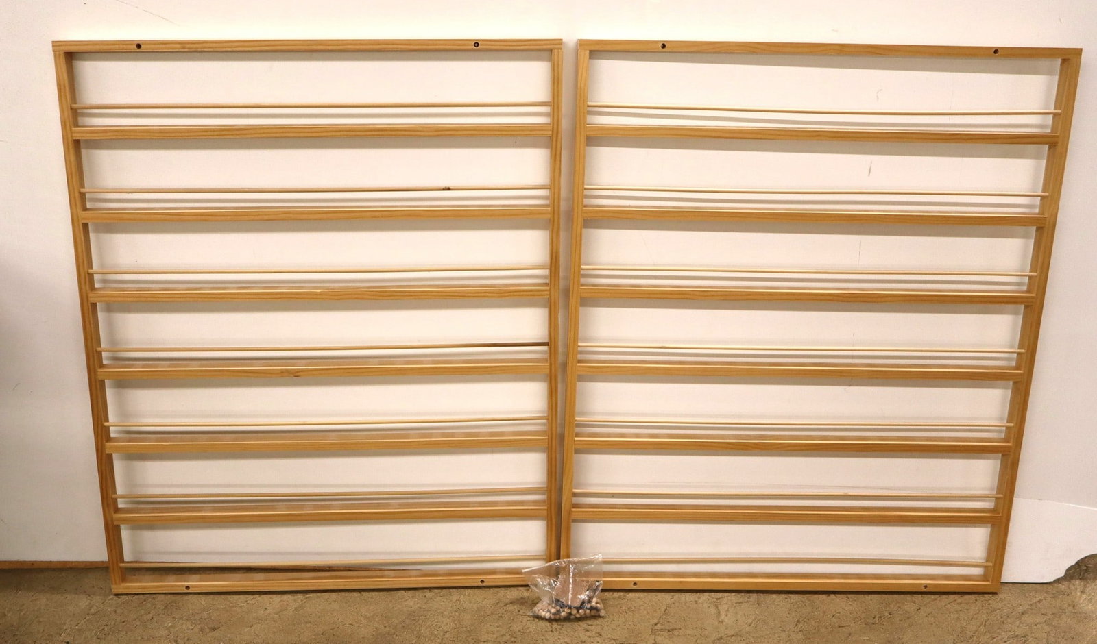 2 PEZ hanging custom made display racks 43"h x 35.5"w x 1.5"d and each shelf is 5.25" high (1 of 2)