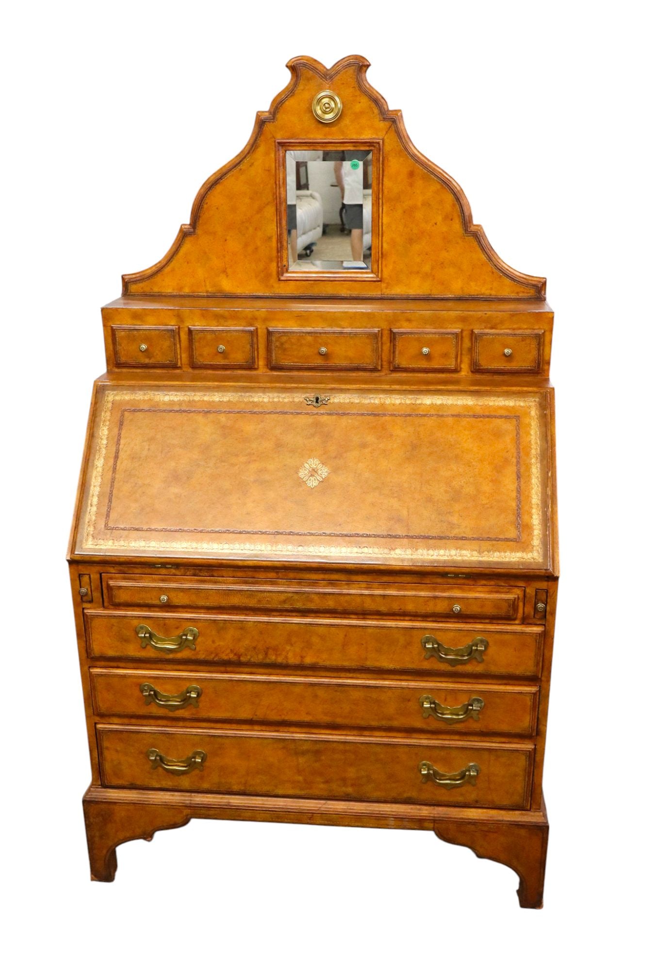 Maitland Smith Leather Wrap Secretary Desk (1 of 13)