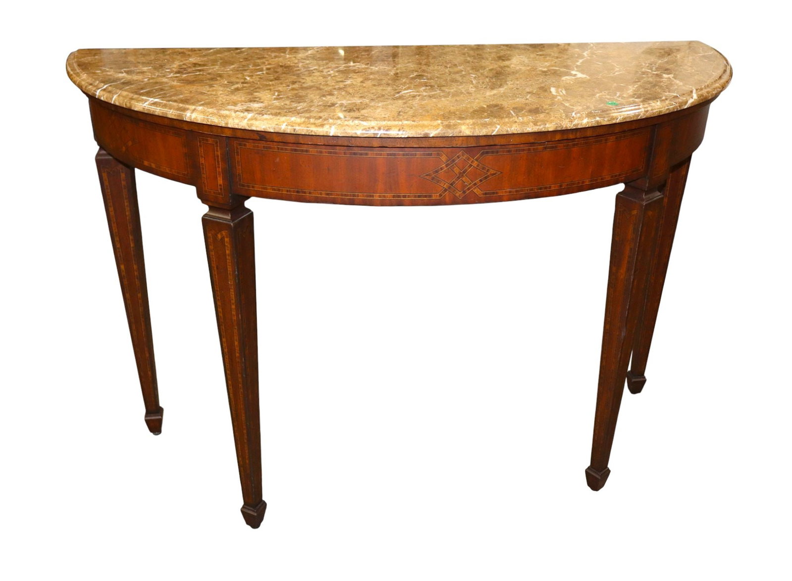 Nice Maitland Smith marble top demilune console (1 of 7)