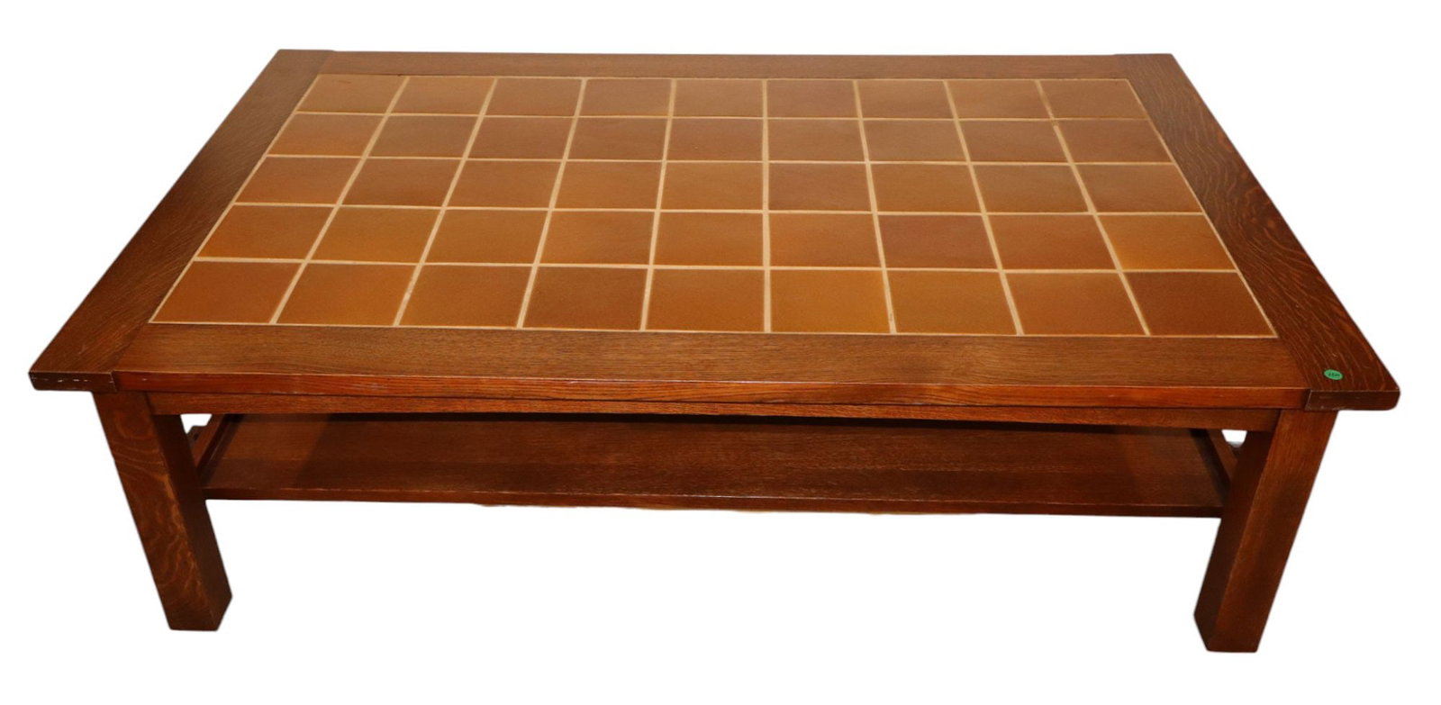 Stickley mission oak tile over-size coffee table (1 of 7)