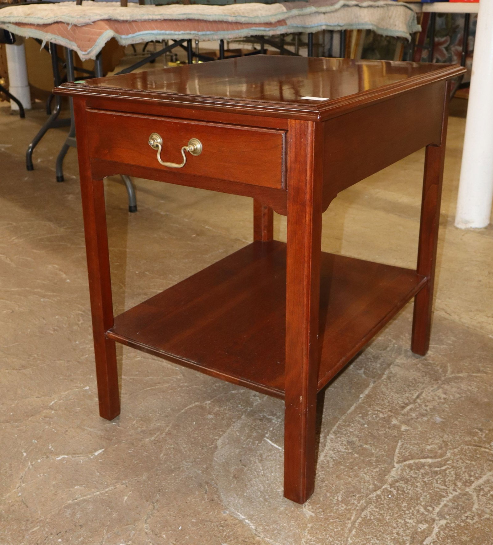 Stickley solid cherry 1 drawer end table - 6