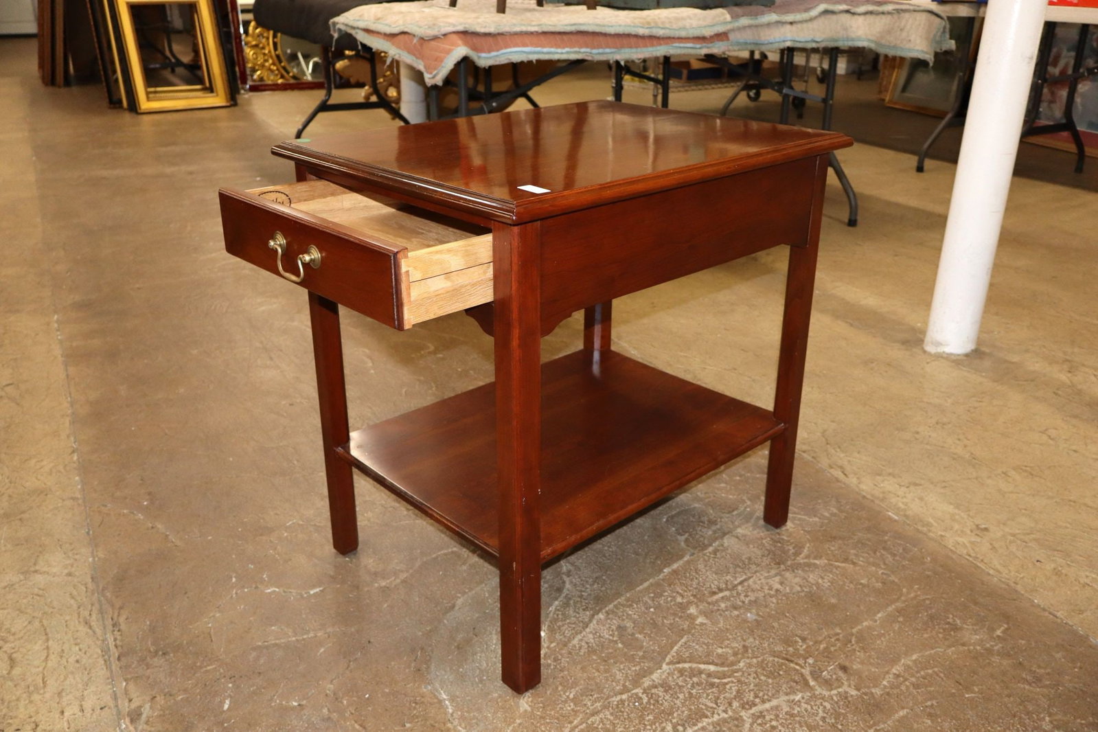 Stickley solid cherry 1 drawer end table - 3