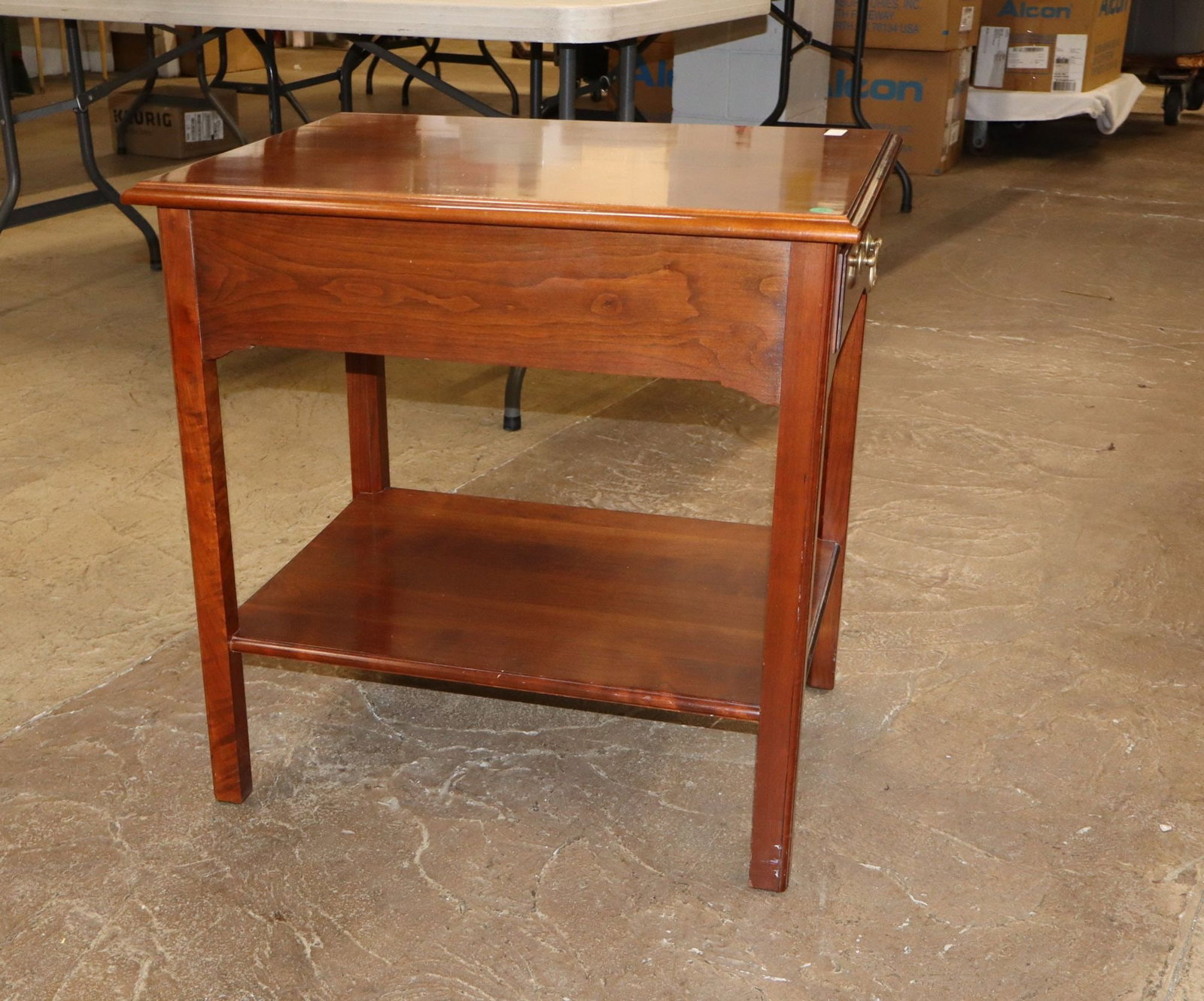 Stickley solid cherry 1 drawer end table - 4