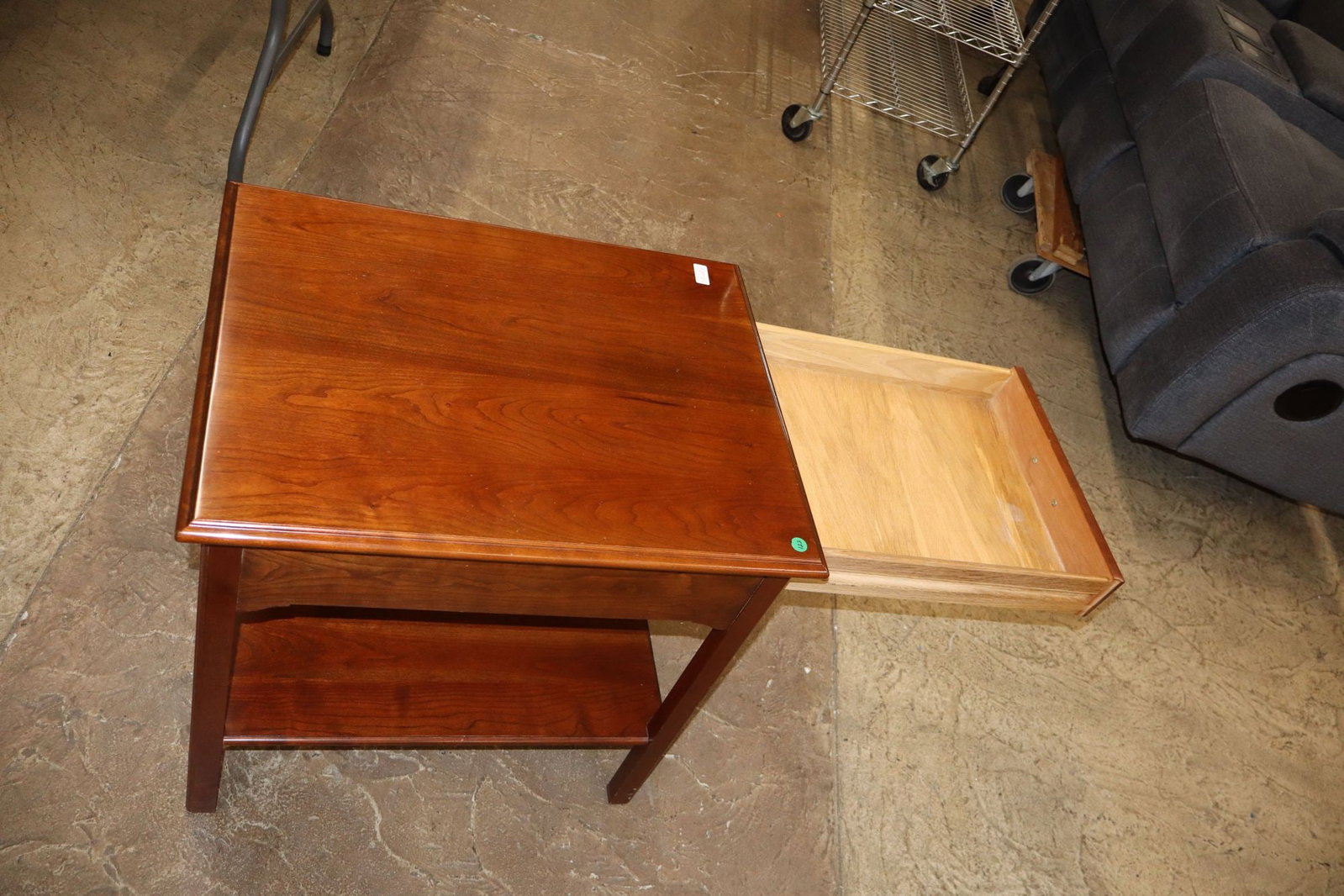 Stickley solid cherry 1 drawer end table - 5