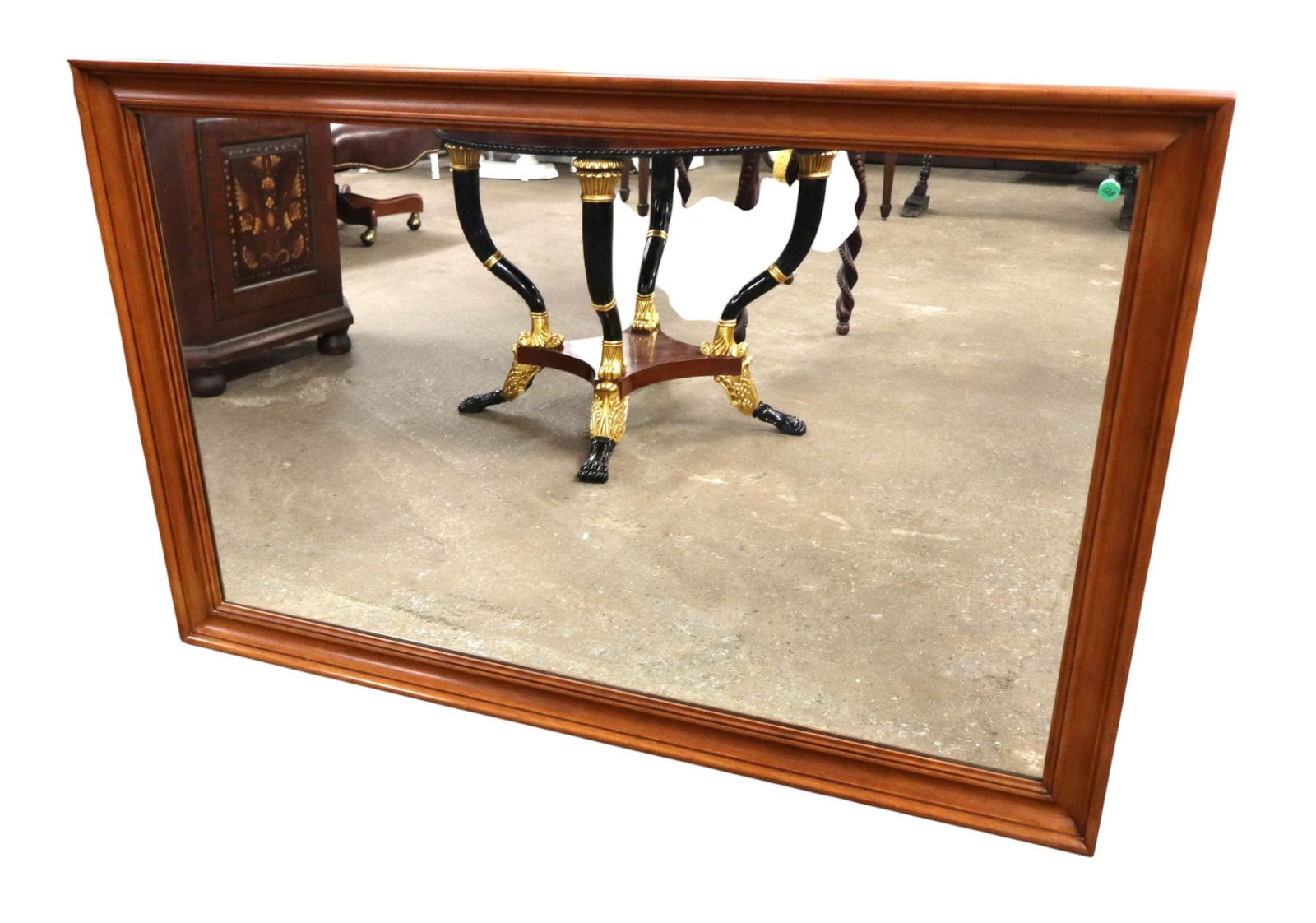 VA Galleries Henkel Harris solid cherry mirror: Virginia Galleries Furniture by Henkel Harris solid cherry framed mirror, original finish, structurally sound and in good condition. 35"h x 52"w x 2"d