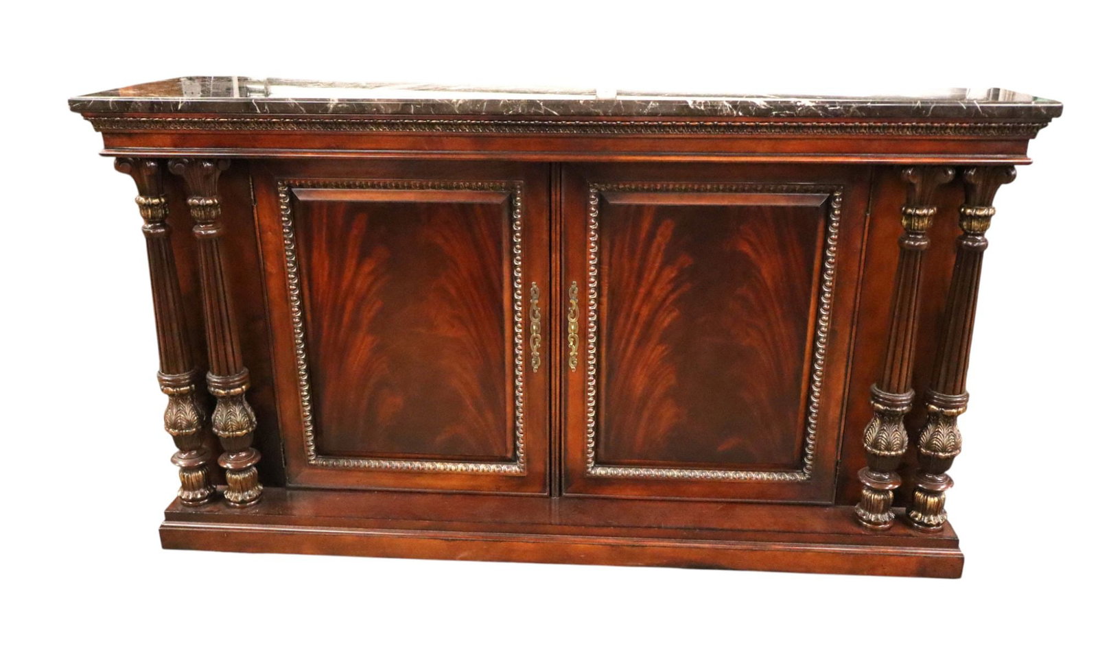 Nice Century MT burl mahogany buffet: Nice Century Furniture marble top 2 door burl mahogany buffet, original finish, structurally sound and in good condition. 40"h x 72"l x 20"d